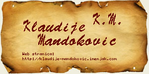 Klaudije Mandoković vizit kartica